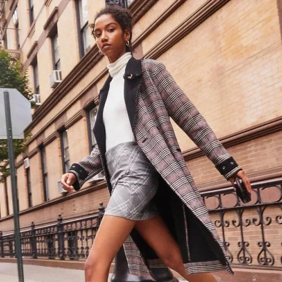 Free People Double Vision Coat Houndstooth Plaid Jacket Size XS - Picture 4 of 10